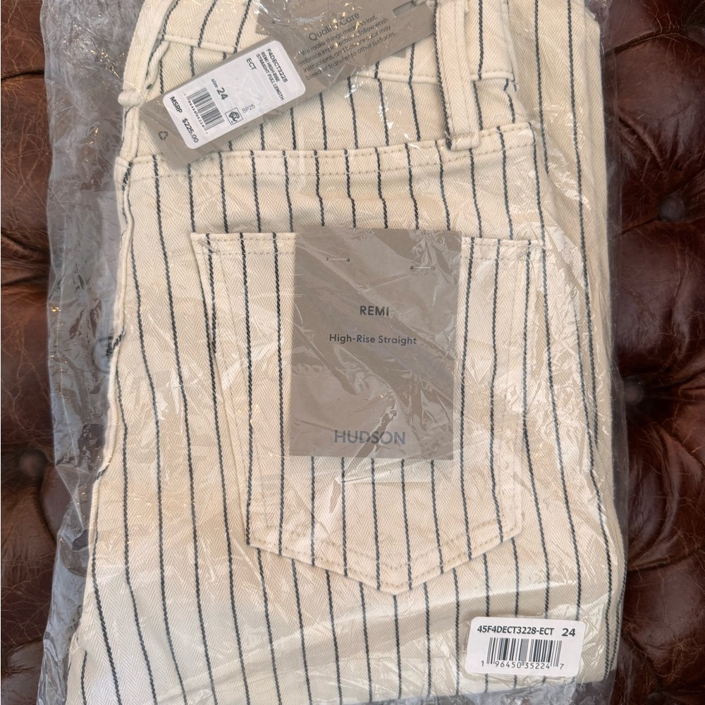 NWT Hudson Jeans Cream Pinstripe Boot Cut Pants - Picture 4 of 4